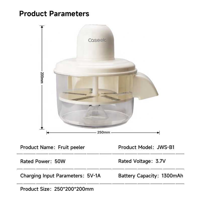 Automatisk frukt- och grönsaksskalare - Snabb elektrisk skalningsmaskin för enkel förberedelse