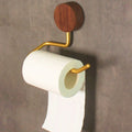 Minimalistisk vägghängd toalettrullehållare – slitstark metall med varm träfinish