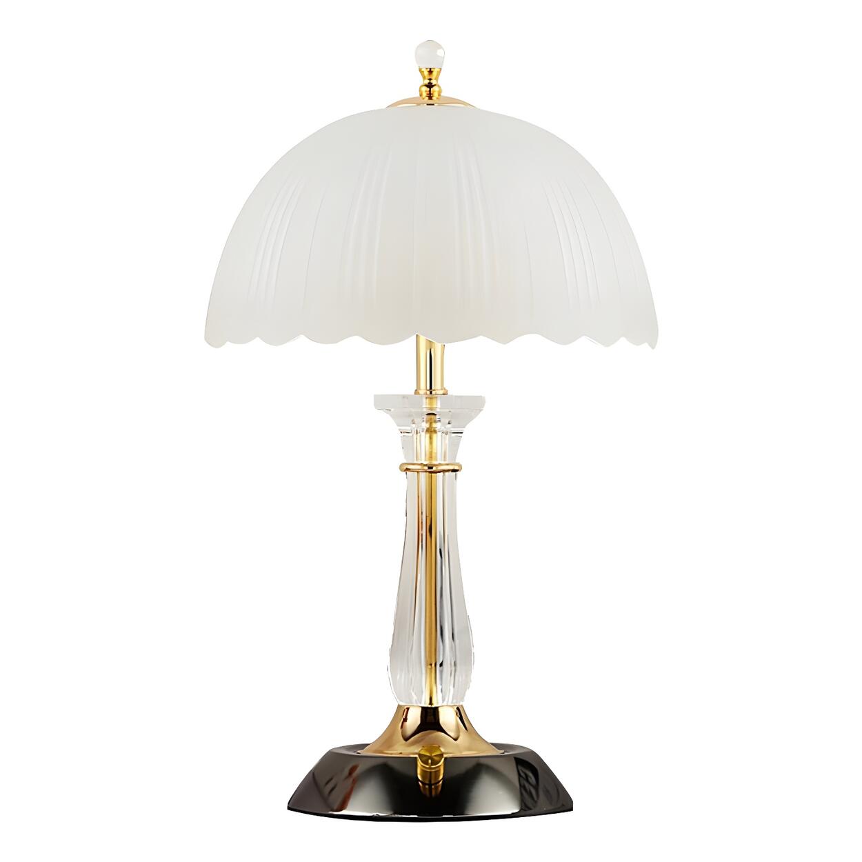 Vintage-stil frostad kupolbordslampa med kristall accentljus