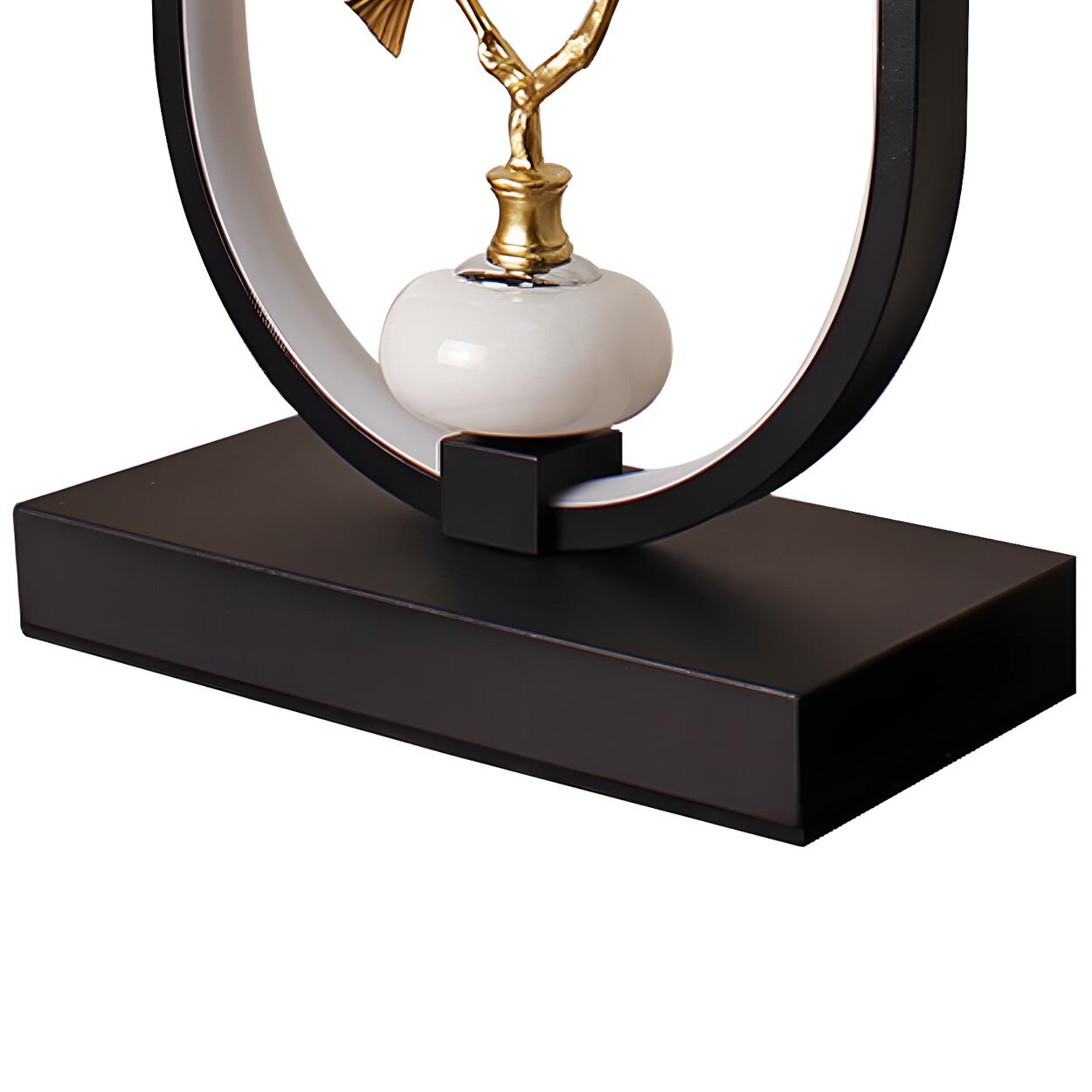 Oval LED-bordslampa med blommönster – Dekorativ accentbelysning för hemmet