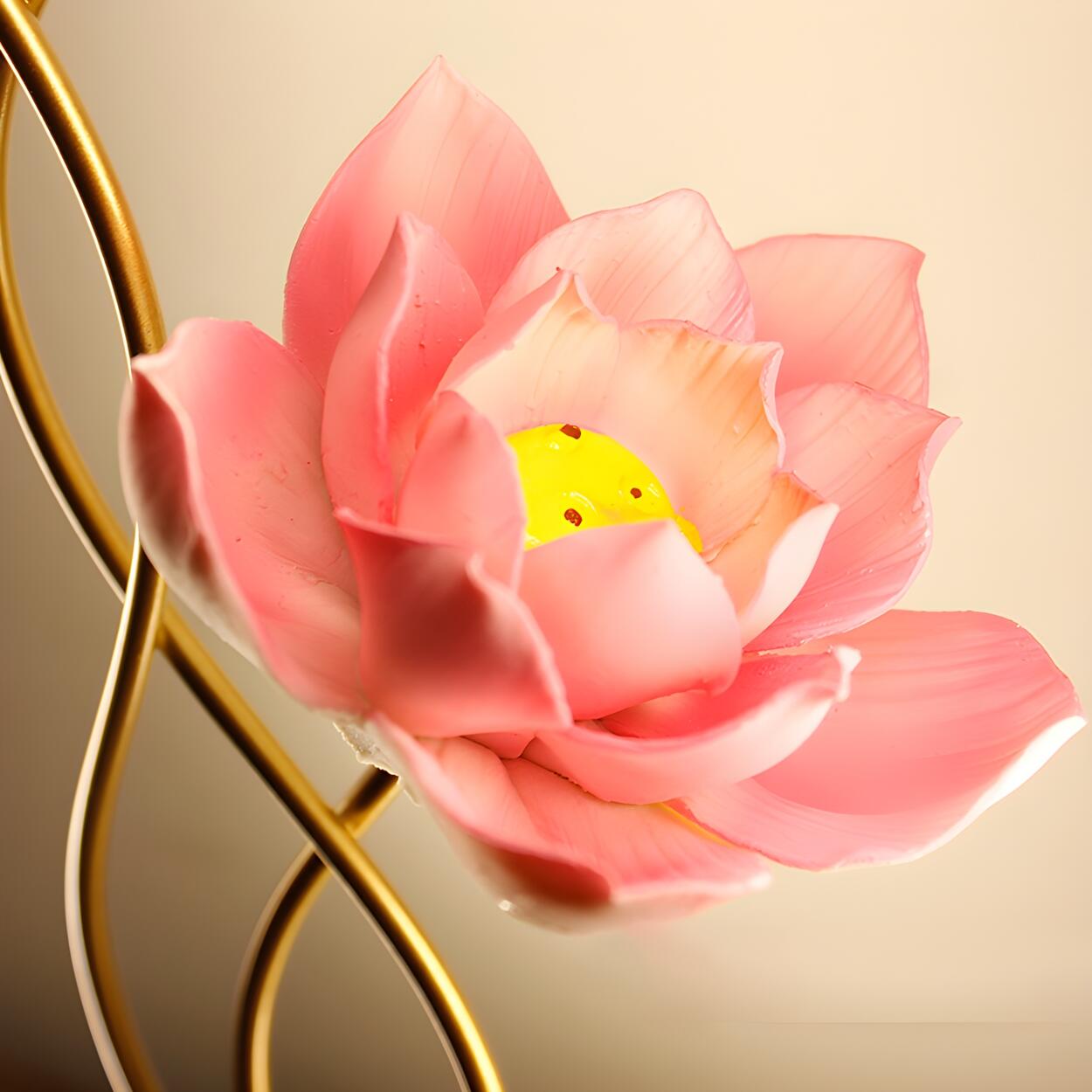 Chic Lotus-inspirerad svart metall geometrisk bordslampa