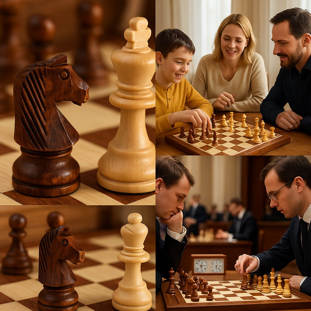 Traditionellt schackbräde i trä – ett strategispel som är värt att visa upp
