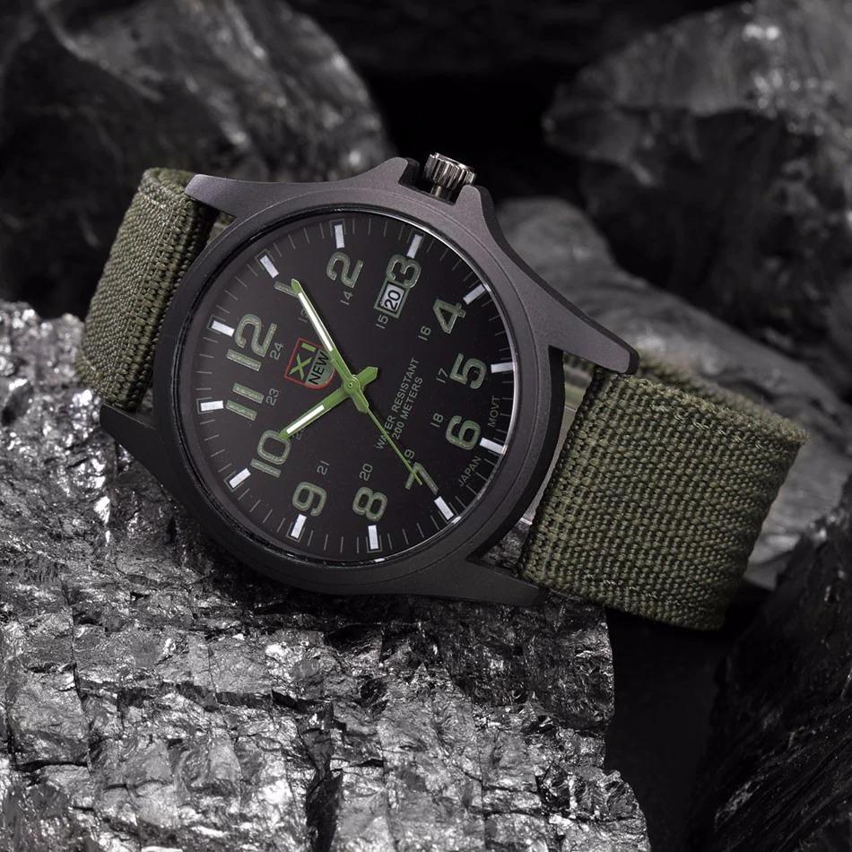 Robust taktisk militärklocka - Slitstark armbandsklocka i arméstil för utomhusäventyr