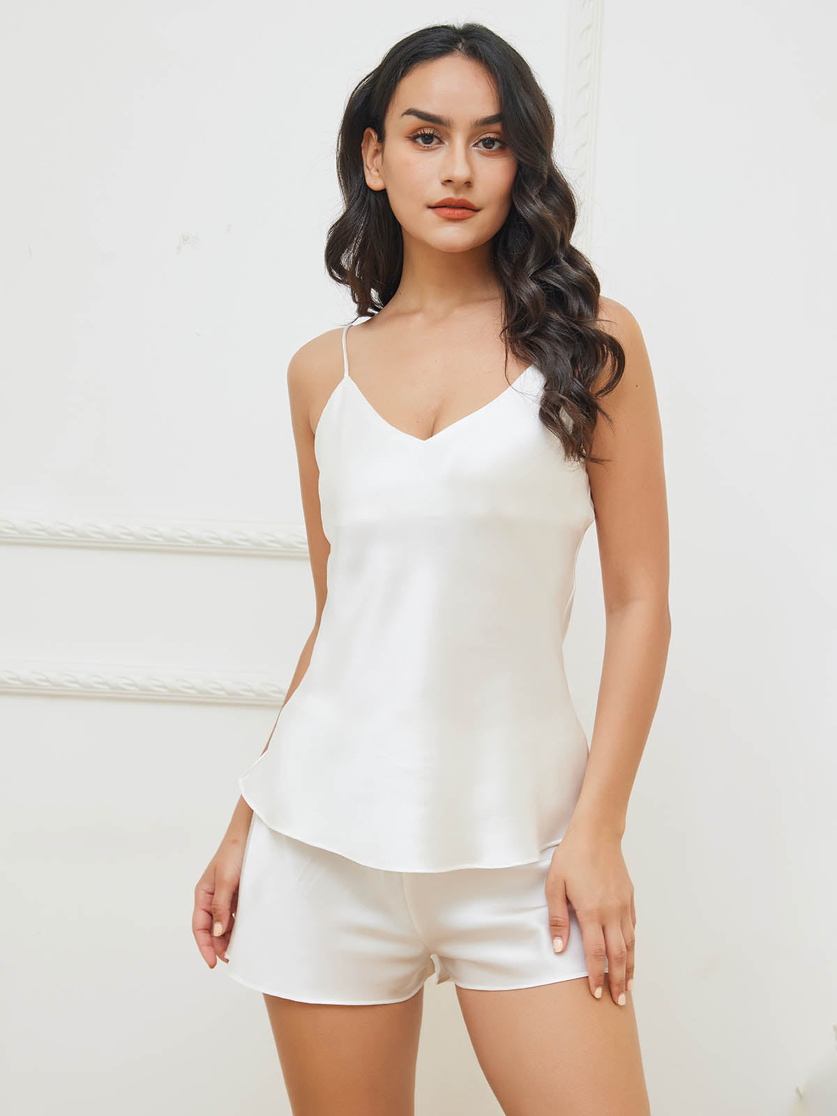 Geertje - Elegant siden spaghetti camisole set