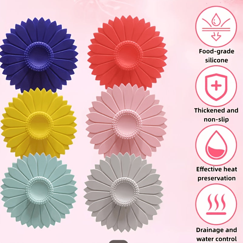 Värmebeständiga silikonmugglock – Blommiga muggskydd (4-pack) Återanvändbara dryckesskydd