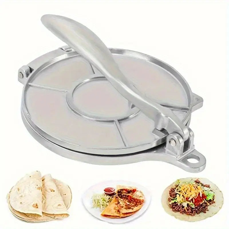 Premium tortillamaskin i aluminium – handpress för autentiska majs- och mjöltortillas