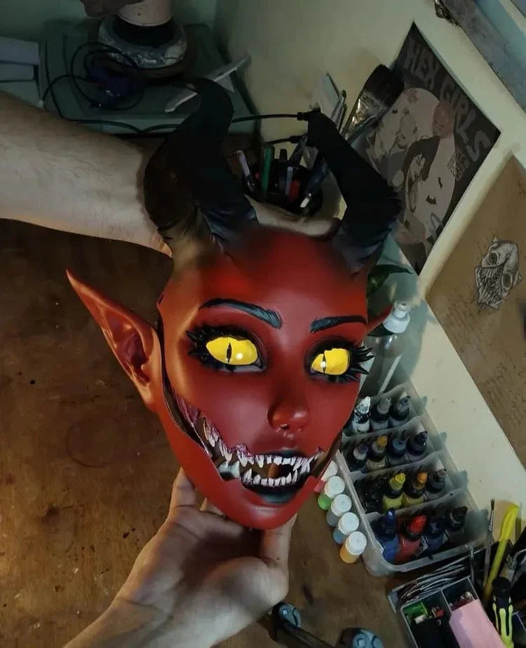 Gotisk Babydoll-ansiktsmask – Mörk cosplay- och rollspelskostymtillbehör