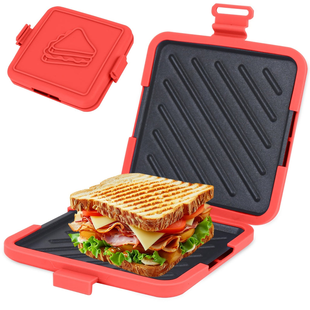 Snabbvärmande mikrovågsugnspress med avtagbara nonstick-plattor