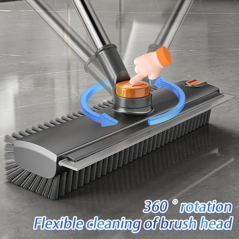 Dubbelverkande roterande skurborste - Inbyggd skrapa och långt handtag