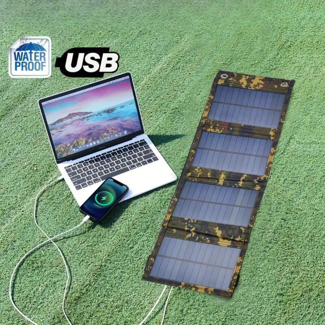 UltraSlim Solar Charger Pro – Hopfällbar powerbank för camping och nödbatterier