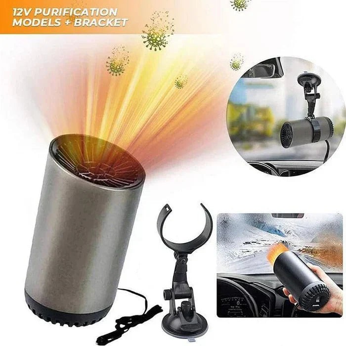 12V bilvärmare och defroster - Bärbar 360° roterande bilvärmarfläkt