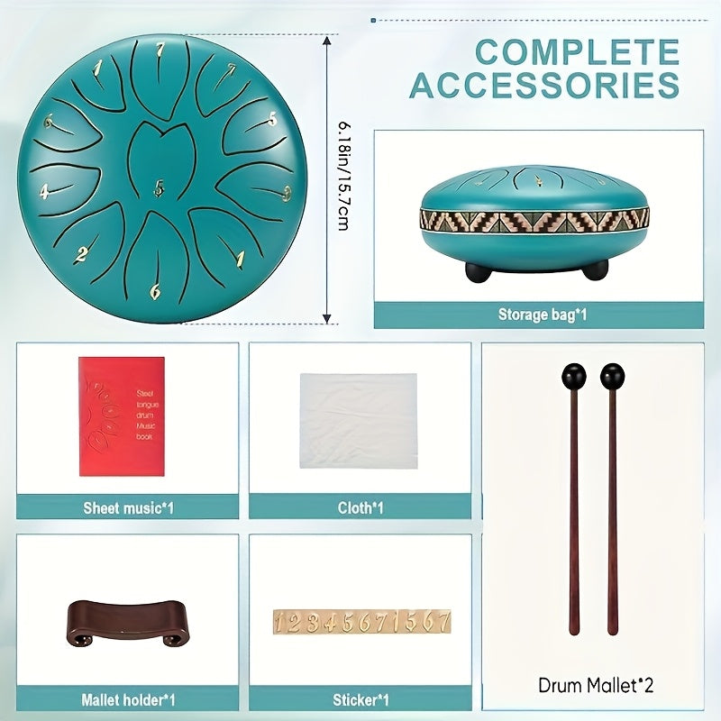 11-noters ståltungtrumma – Utomhusregnträdgårdsmusik och meditationsklocka