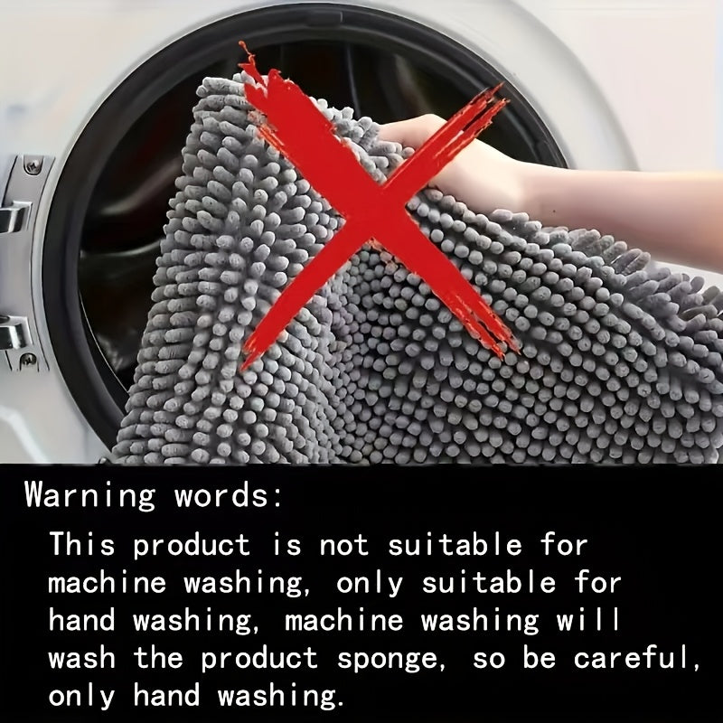 Plyschig rund chenillebadmatta – Snabbtorkande, halkfri, extra mjuk badrumsmatta