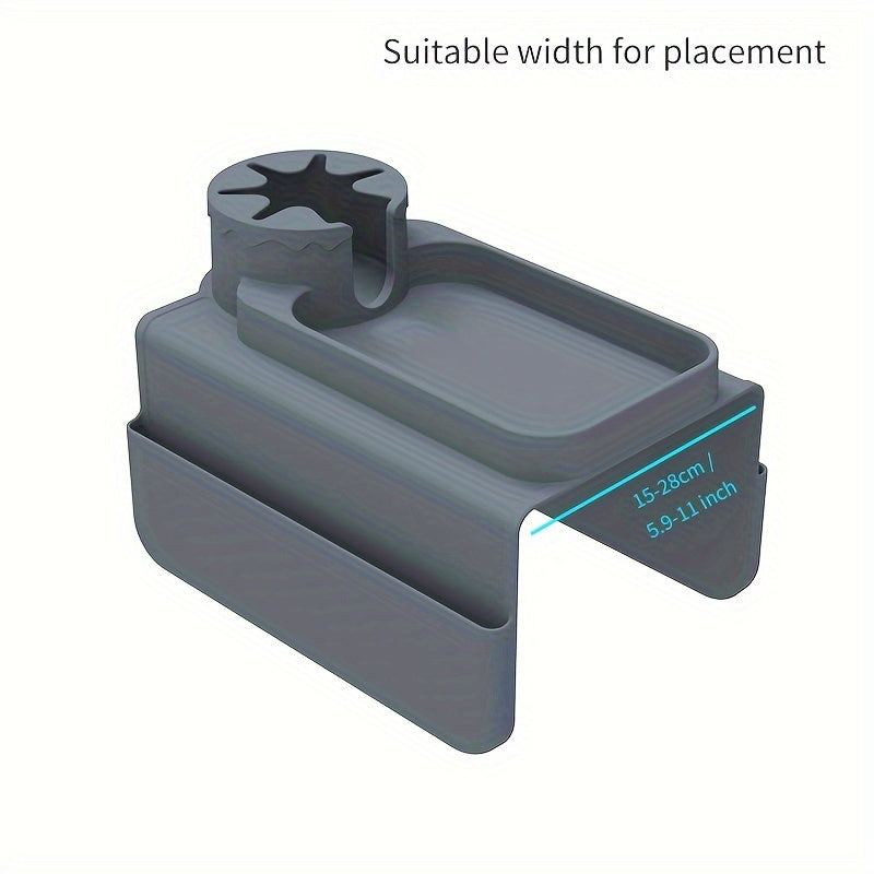 Armstödsorganisatör med mugghållare i soffa – Soffhållare för snacks, drycker och fjärrförvaring