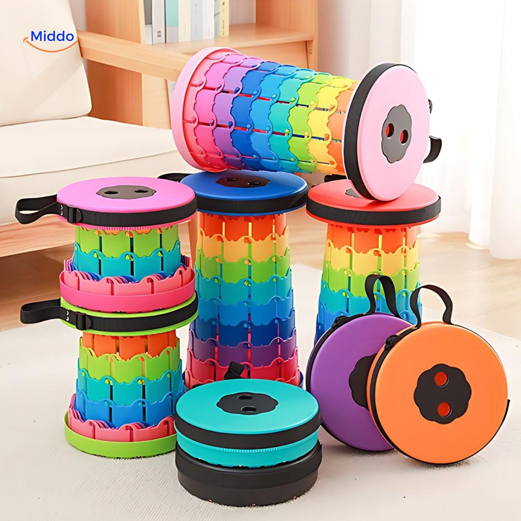 Flexistool - Teleskopisk justerbar pall med halkfri matt yta