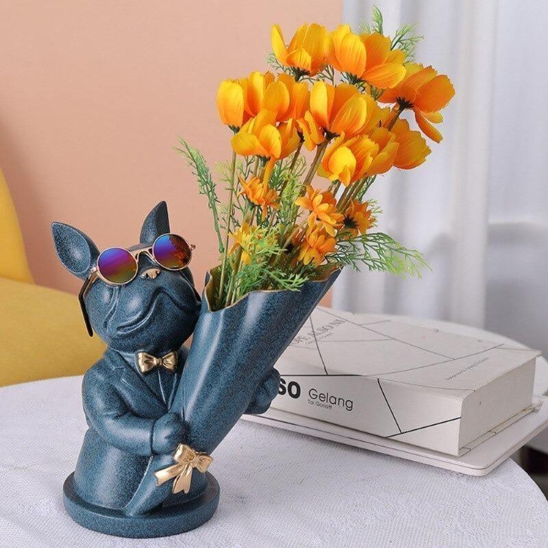 FloralPaws - Fransk bulldogg blomvas