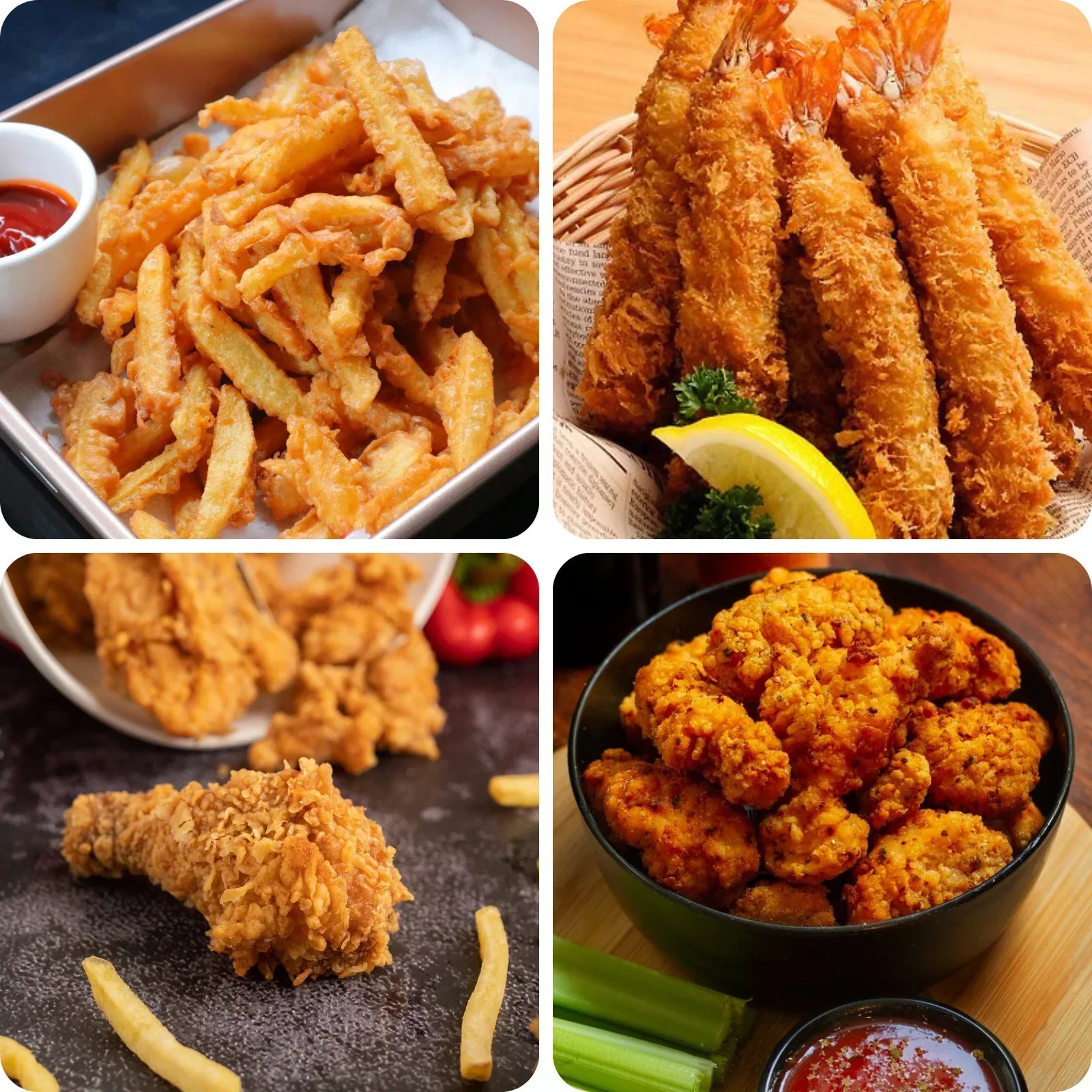 Minifritös - Platsbesparande rund fritös för snabb och jämn matlagning