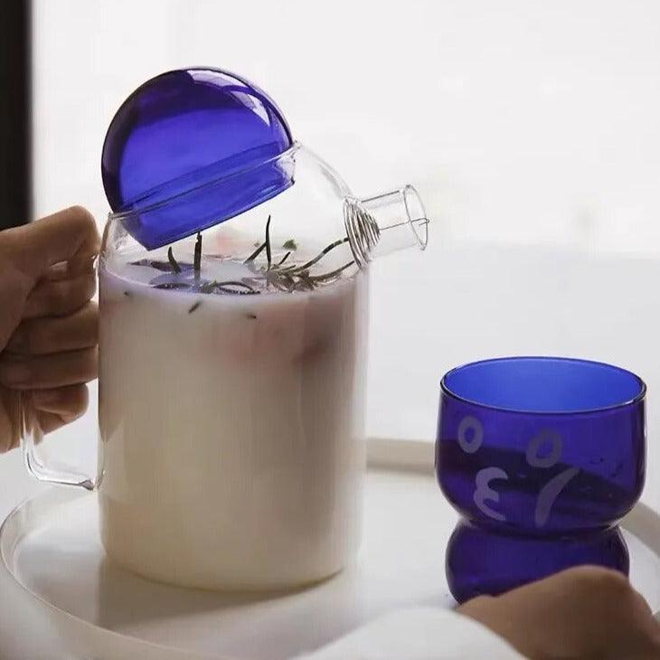 Slitstark tekanna och vattenkanna i borosilikatglas — Värmebeständigt elegant glasset