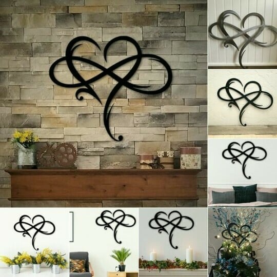 IronEcho – Handsmidd Väggskulptur med Infinity Heart