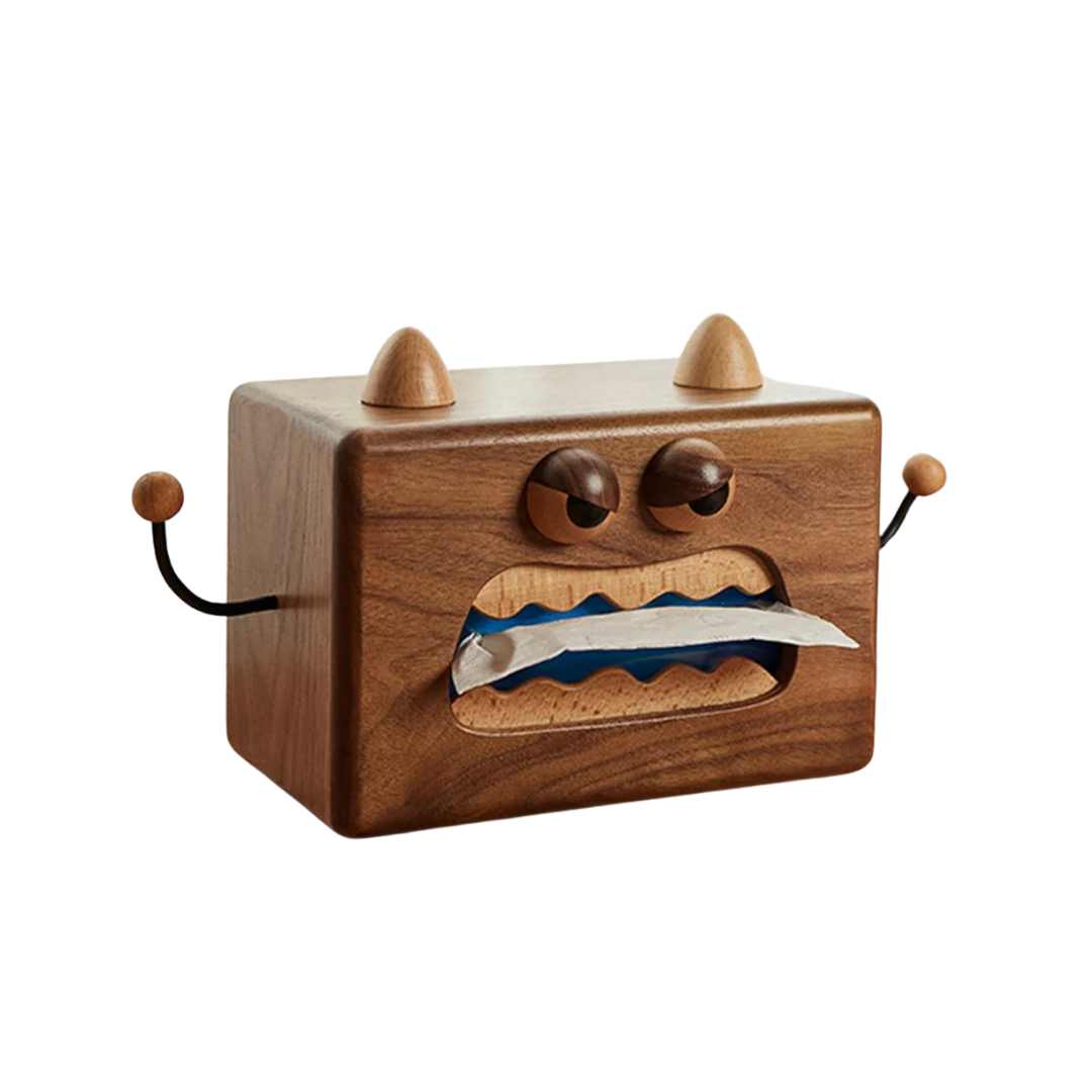 Modern näsdukshållare i trä – Elegant dekorativ organisatör för vardagsrum