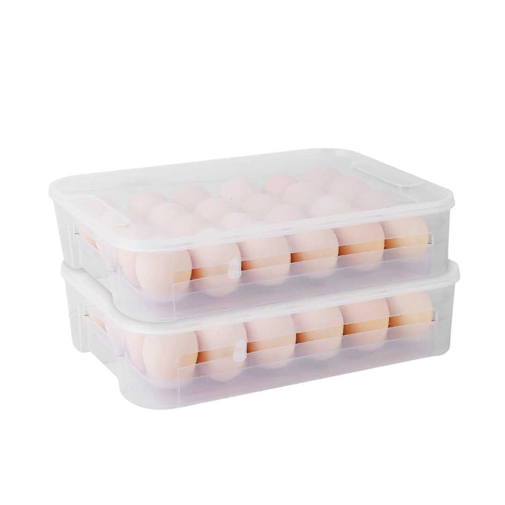 Förvaringsbehållare för ägg i köket – Stapelbar organisatör för 24 ägg