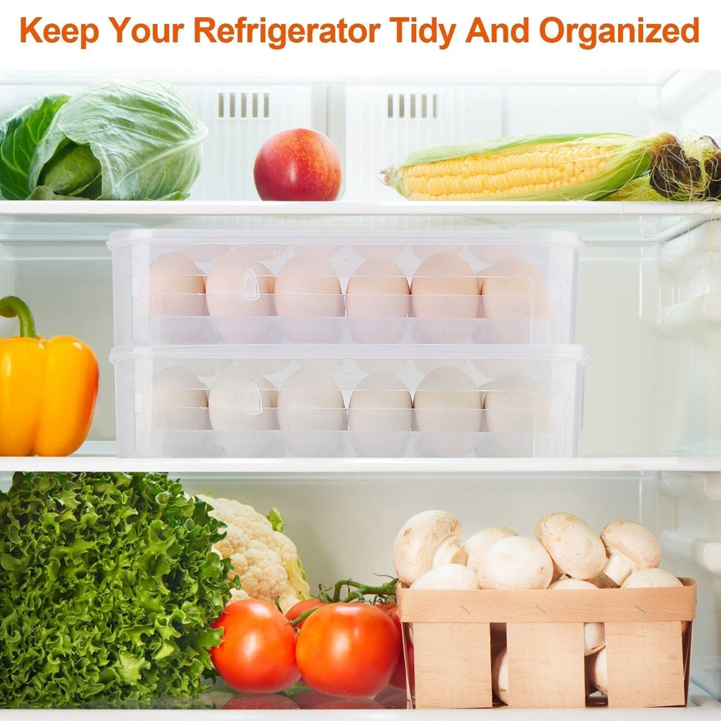Förvaringsbehållare för ägg i köket – Stapelbar organisatör för 24 ägg