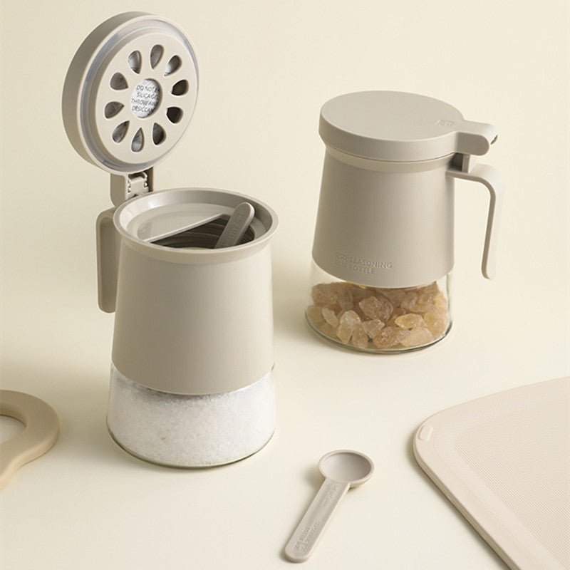 6-delad kryddburk i klart glas - lufttät och lättanvänd