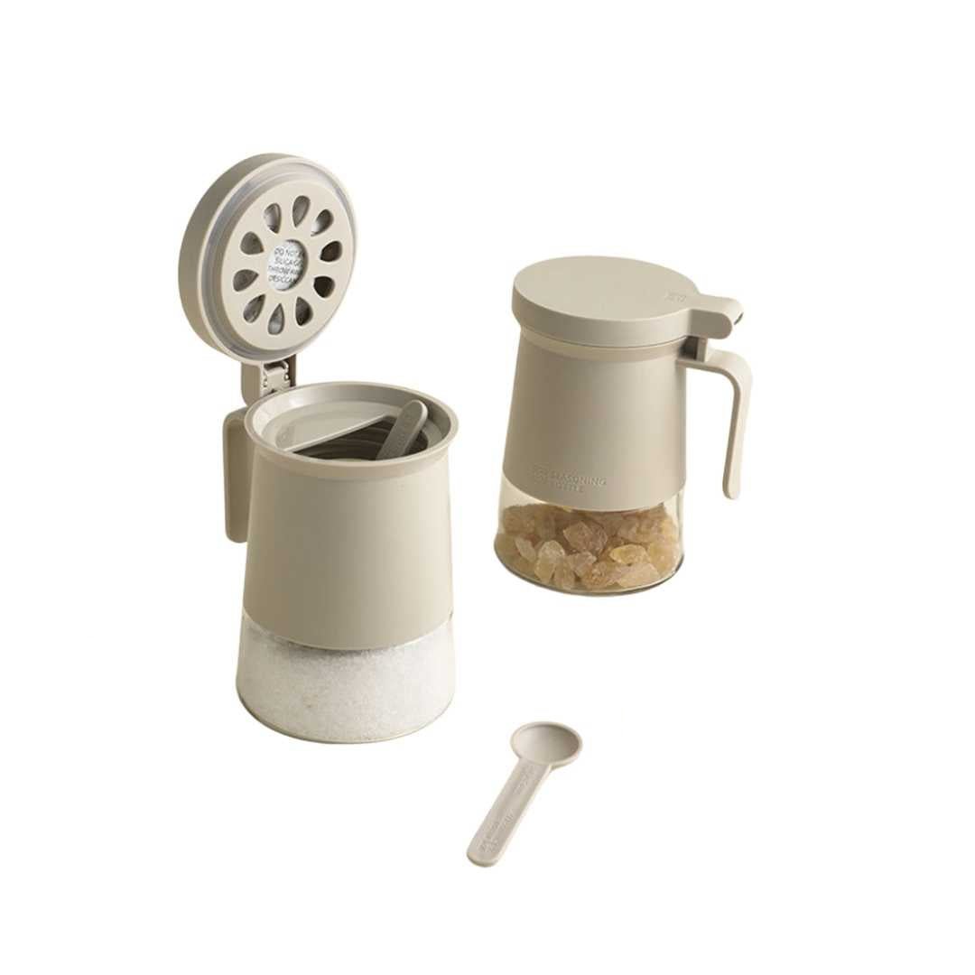 6-delad kryddburk i klart glas - lufttät och lättanvänd