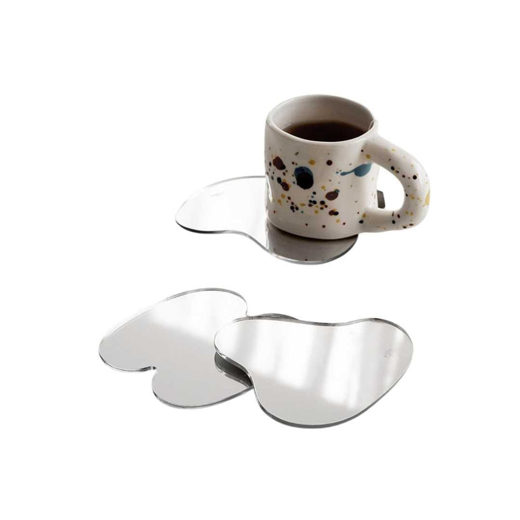 Abstrakta Spegelglasunderlägg & Bricka – Modern Dekorativ Serveringskärl