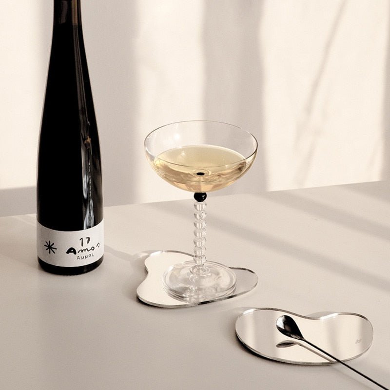 Abstrakta Spegelglasunderlägg & Bricka – Modern Dekorativ Serveringskärl