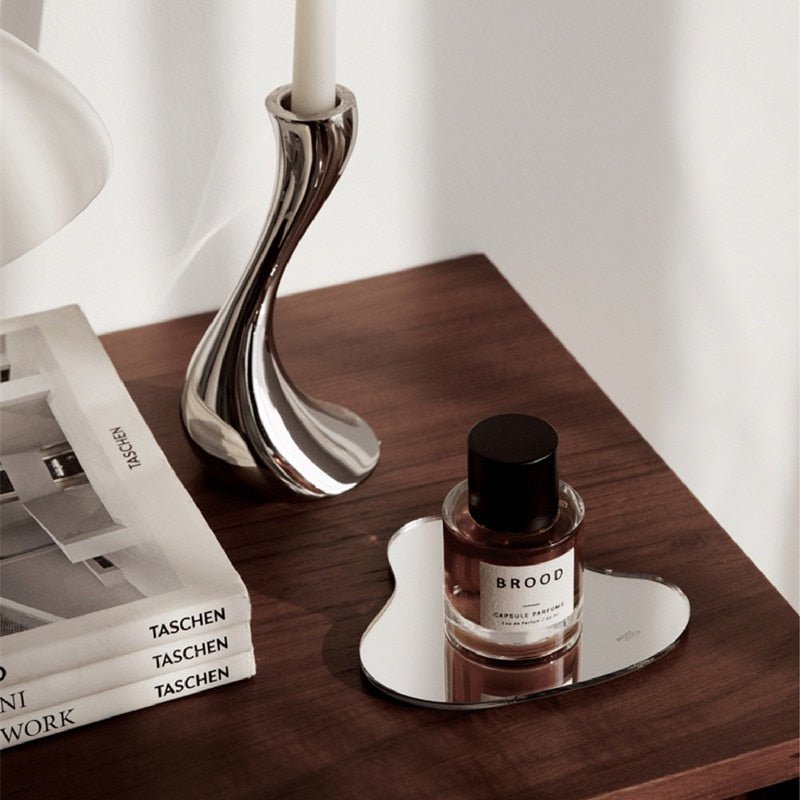 Abstrakta Spegelglasunderlägg & Bricka – Modern Dekorativ Serveringskärl