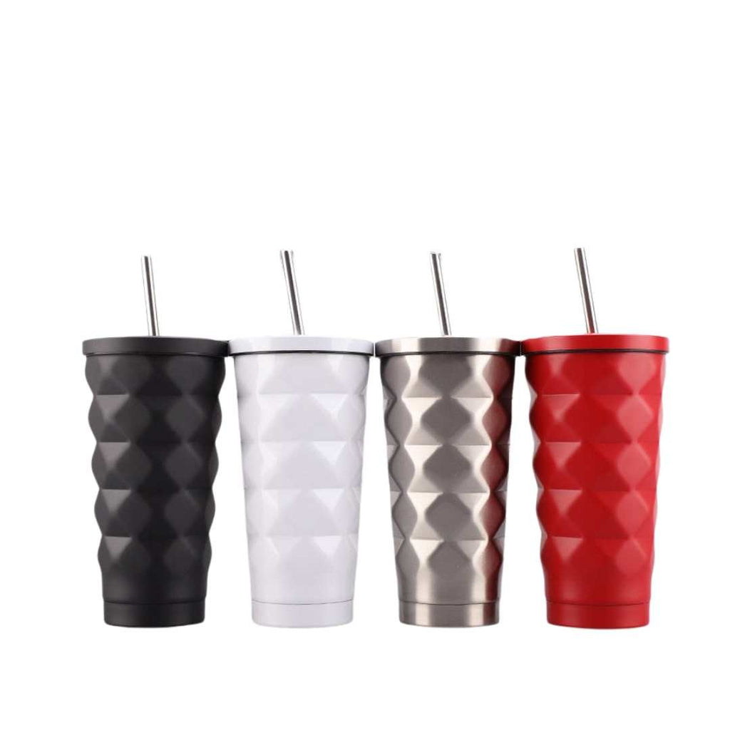 Dubbelväggig resemugg i rostfritt stål – isolerad kaffekopp med säkert lock