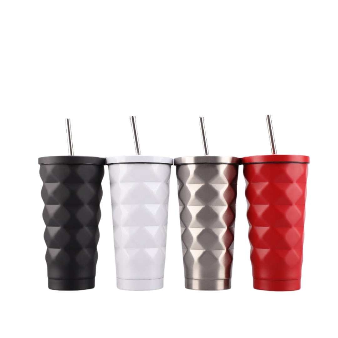 Dubbelväggig resemugg i rostfritt stål – isolerad kaffekopp med säkert lock