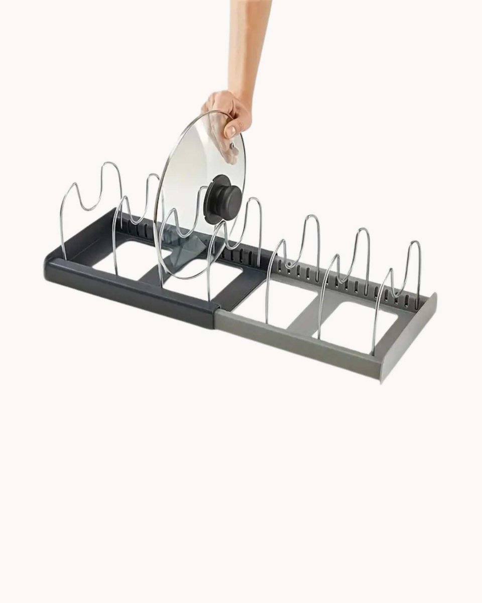 Justerbar köksgrytställ - Platsbesparande skåpförvaringsorganisatör