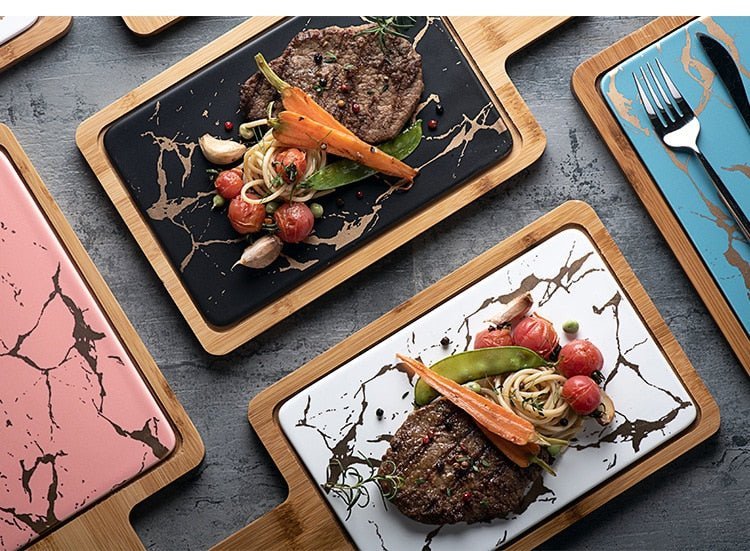 Dekorativ keramisk värdinnabricka - serveringsfat för fester och underhållning