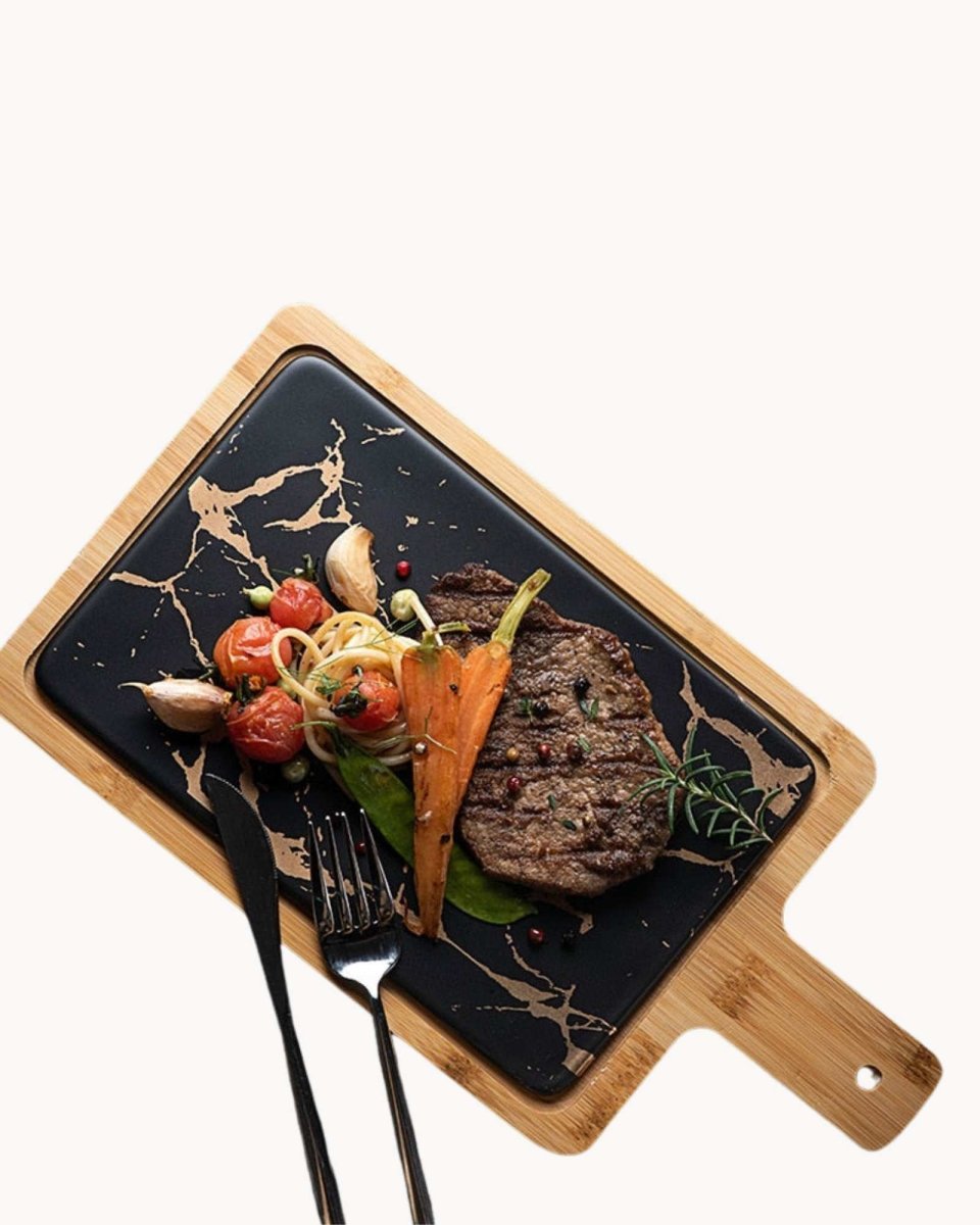 Dekorativ keramisk värdinnabricka - serveringsfat för fester och underhållning