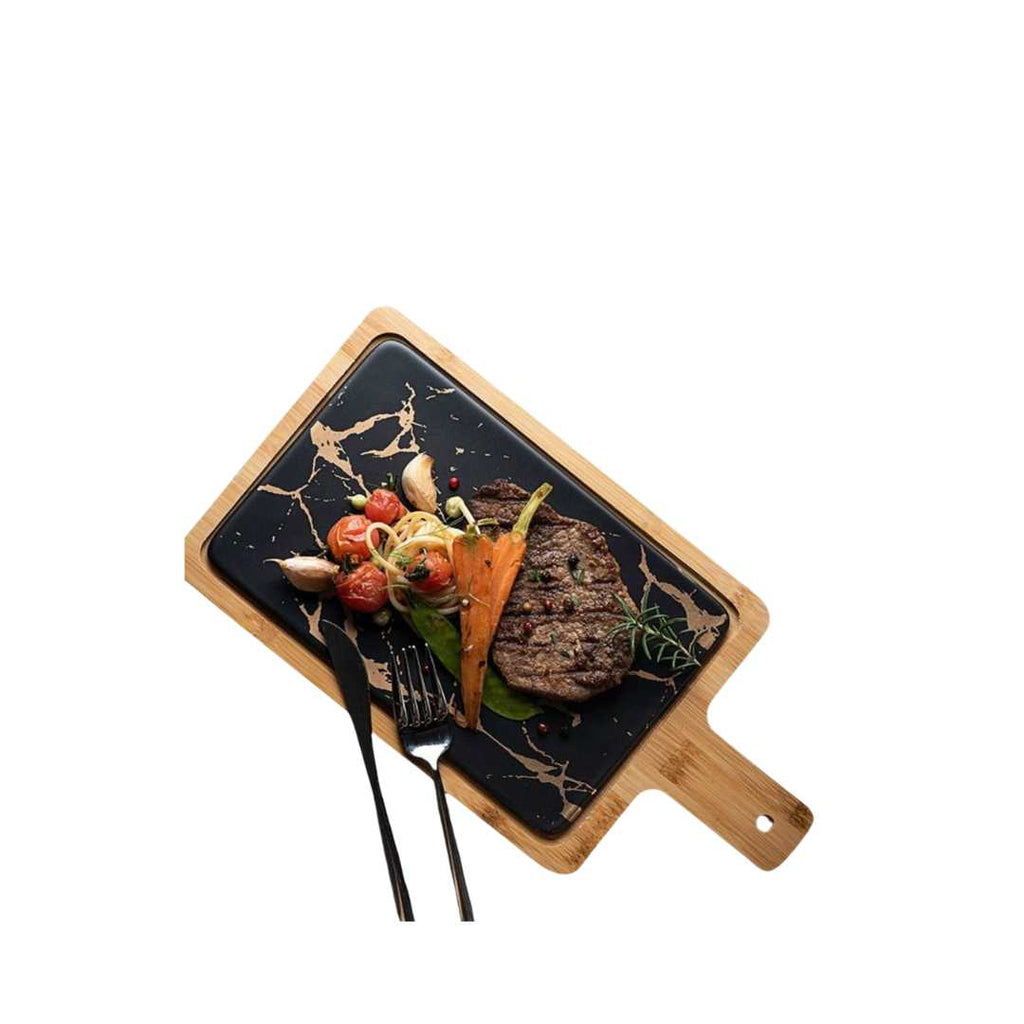 Dekorativ keramisk värdinnabricka - serveringsfat för fester och underhållning