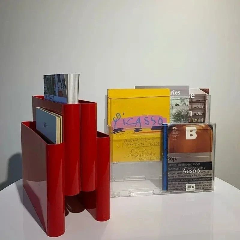 Minimalistiskt tryckställ – Kompakt arrangör för tidskrifter, dokument och kontorsläsning