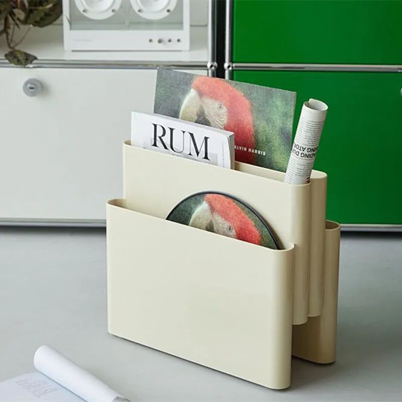 Minimalistiskt tryckställ – Kompakt arrangör för tidskrifter, dokument och kontorsläsning