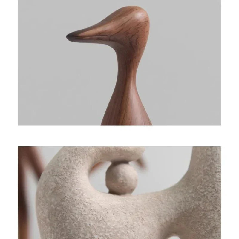 Minimalistisk modern resinskulptur – Dekorativ keramik och resinkonstaccent