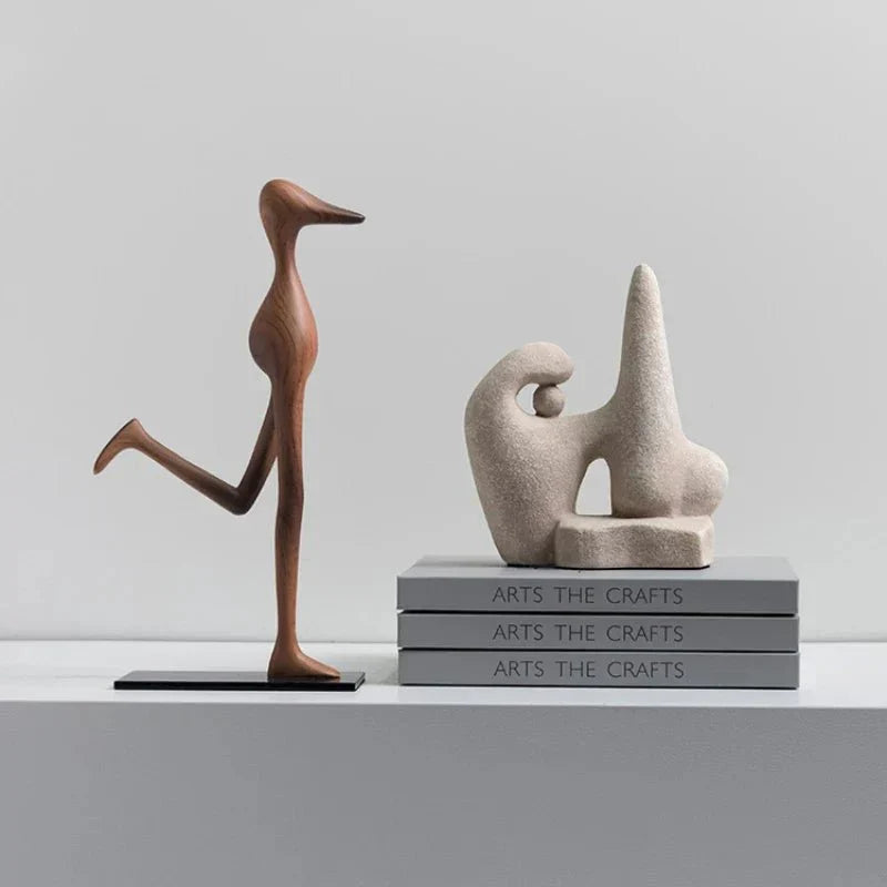 Minimalistisk modern resinskulptur – Dekorativ keramik och resinkonstaccent