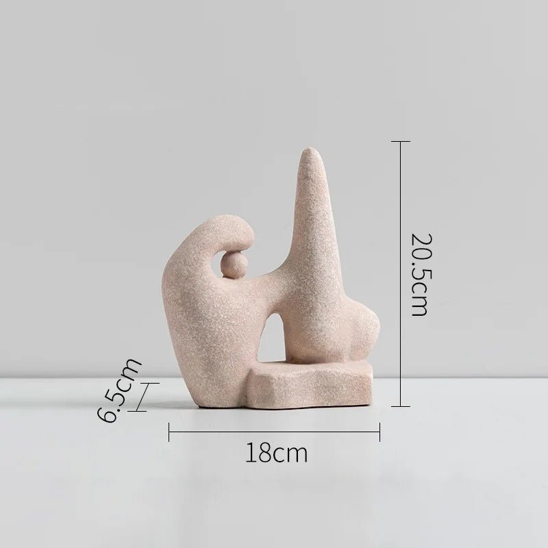 Minimalistisk modern resinskulptur – Dekorativ keramik och resinkonstaccent