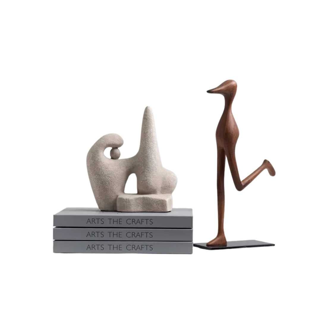 Minimalistisk modern resinskulptur – Dekorativ keramik och resinkonstaccent