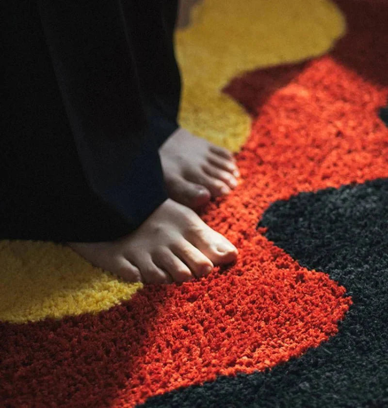 Modern, tonad, tuftad matta - halkfri golvdekoration för hemmet