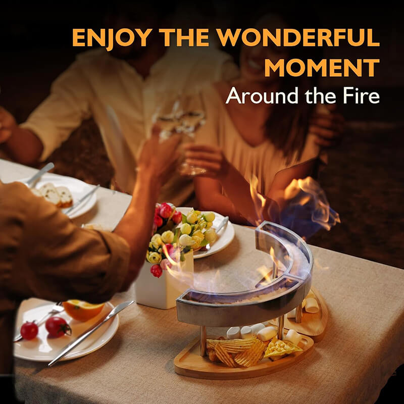 Renbrinnande bordseldstad – Mysig bioetanolåga för inomhus- och utomhusbruk