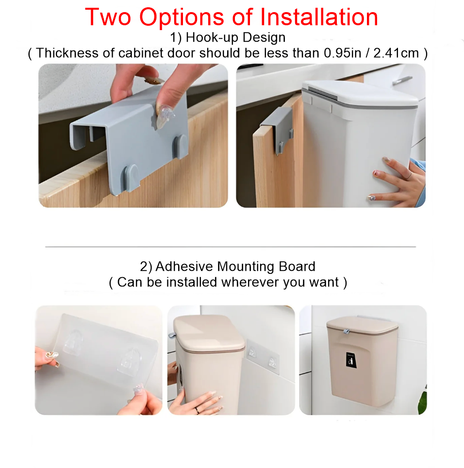 Handsfree vägghängd papperskorg – Smart platsbesparande soptunna för hemmabruk