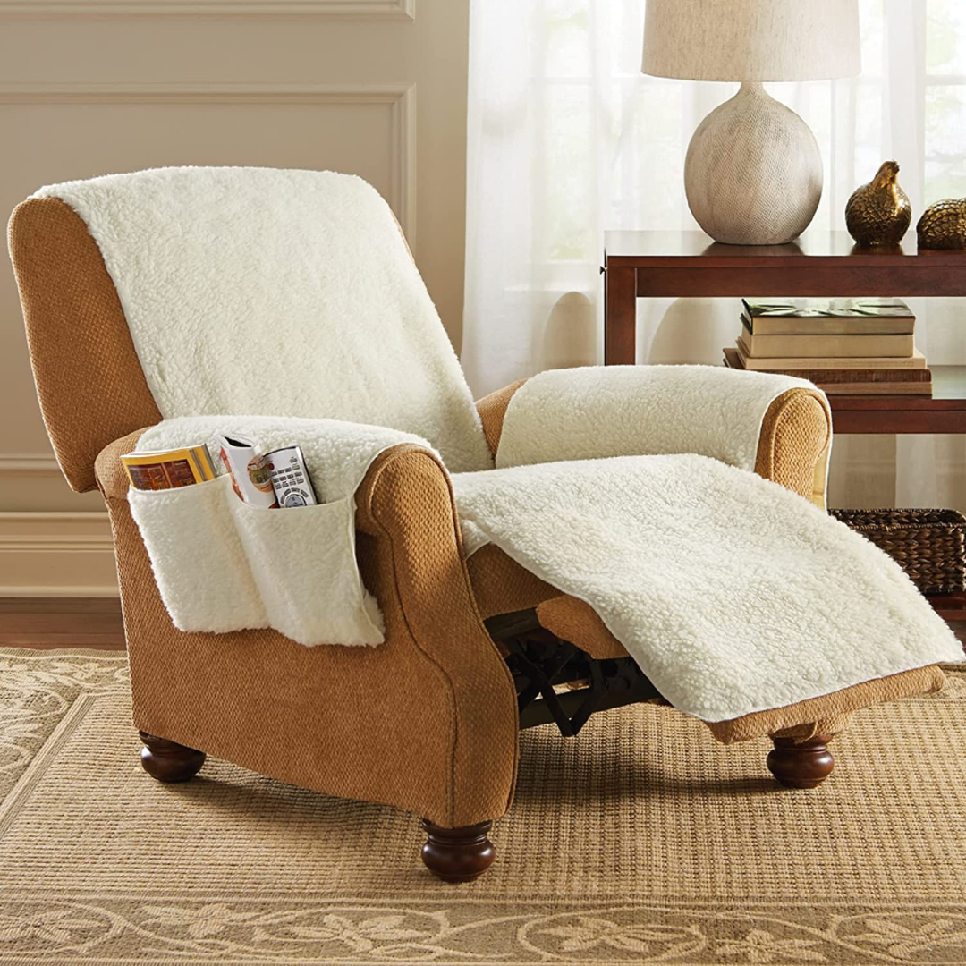 Allt-i-ett-sofföverdrag med sidofickor – Stretchigt möbelskydd