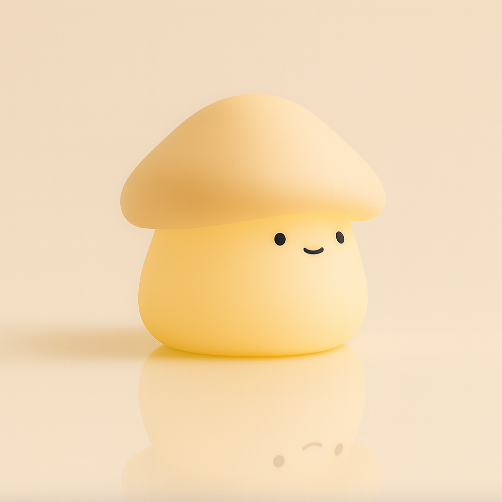 Bärbar nattlampa med svamp – Mjuk belysning för barnrum eller skrivbord