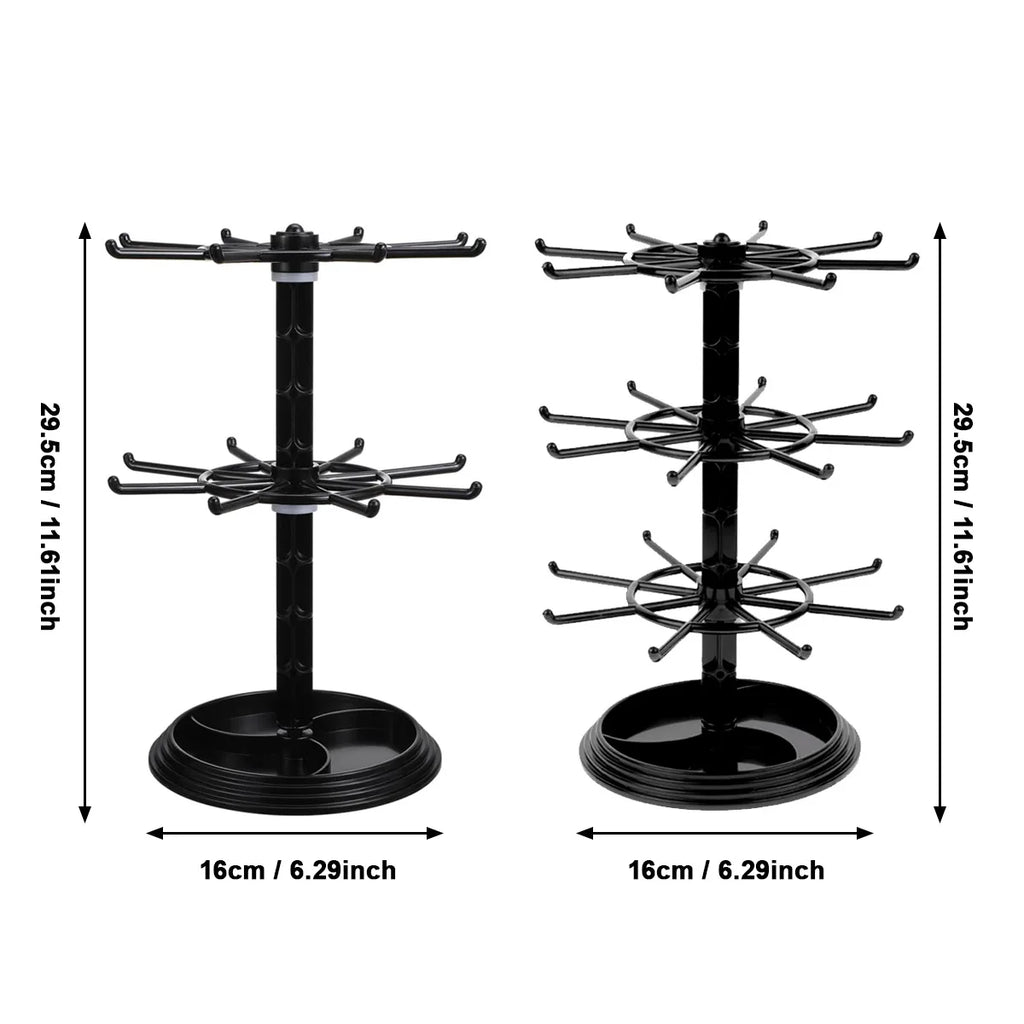 360° roterande smyckesställ – platsbesparande organiserare för halsband och örhängen