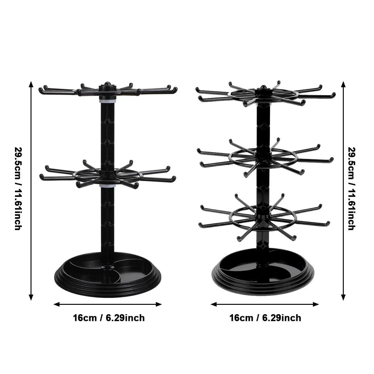 360° roterande smyckesställ – platsbesparande organiserare för halsband och örhängen